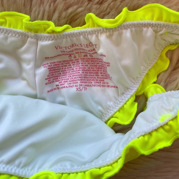 Neon yellow bikini Victorias Secret ruched bottom - Picture 4 of 8